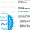 Wirtschaftliche Stabilität: ALZURA AG erhält erneut Bonitätszertifikat CrefoZert
