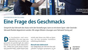 Fahrwerkseinstellung: Eine Frage des Geschmacks