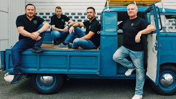 Sie machen es den Werkstätten leicht – das Gettygo-by-Motoo-Team (v.l.): Reinhold Draht, Thorsten Bauer, Viktor Schick und Gregor Knosala