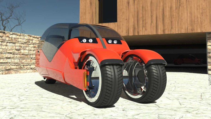 Designstudie Auto-Motorrad Auto Motorrad Lanesplitter Studie