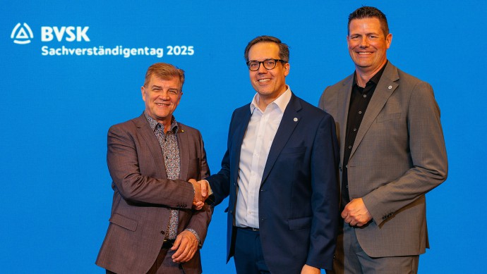 Jens Nietzschmann, DAT, Martin Schmelcher. BVSK e.V., und Timo Bons, BVSK Service GmbH. (v.l.)
