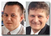 Neuer Vertriebsleiter bei Funkwerk Dabendorf Michael Zander (l.) und Volkmar Redlich