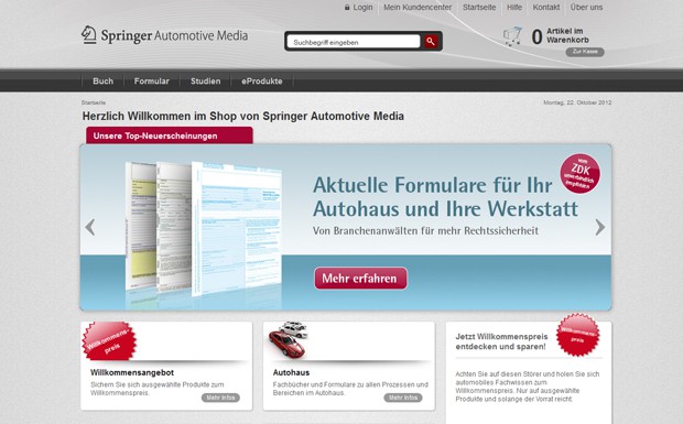 Screenshot SAM Online-Shop