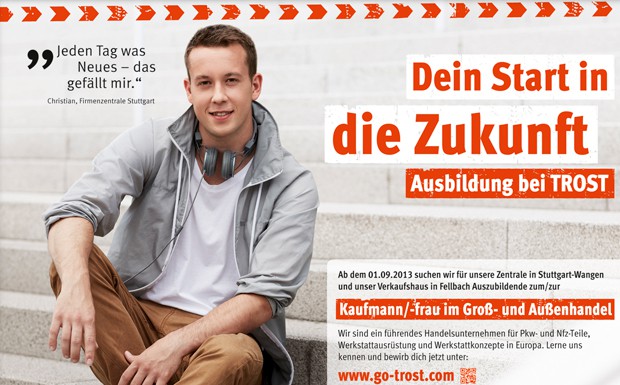 Trost Ausbildungsinitiative Anzeigenmotiv