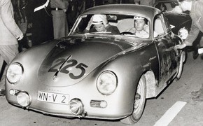Herbert Linge im 356 A Carrera bei der Mille Miglia 1957