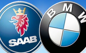Logos von Saab und BMW