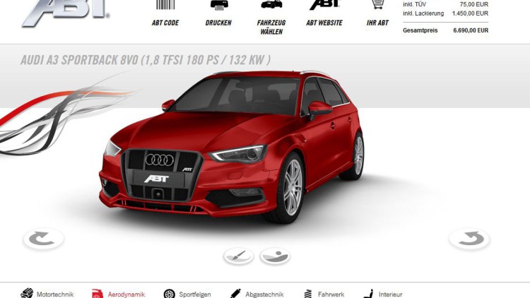 Abt Sportsline: Neuer Internet-Konfigurator