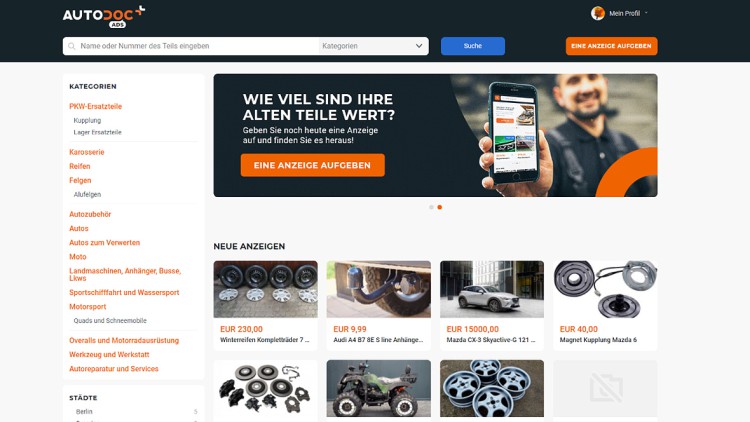 Online-Teilehandel: Autodoc launcht Kleinanzeigenplattform