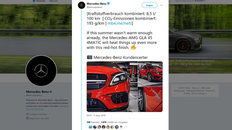 Twitter: Mercedes-Werbung löst Shitstorm aus