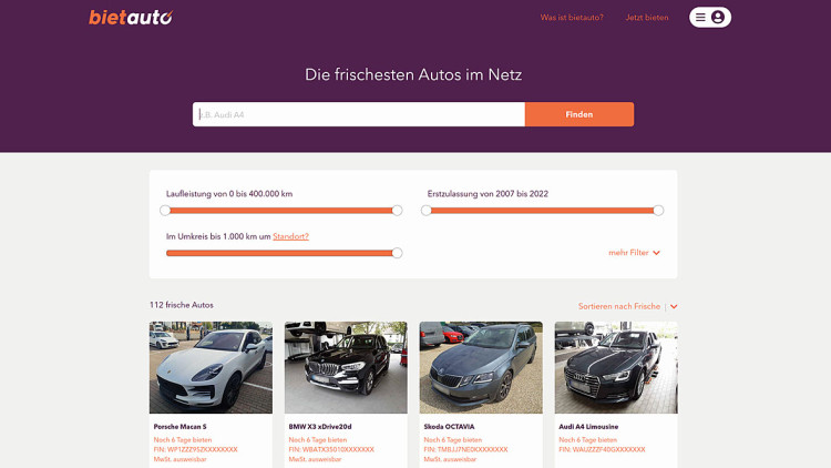 Bietauto.de Screenshot