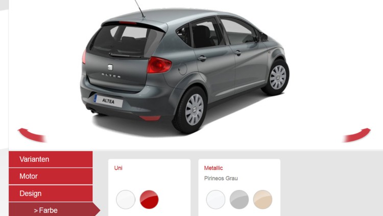 Seat Konfigurator Altea Pririneos Grau