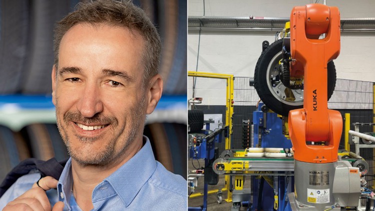 Tiemo Emig ist einer der beiden Geschäftsführer der RR Team GmbH. Re.: Automatische Montageanlage für Reifen in Lissendorf