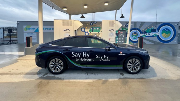 Die öffentliche Wasserstoff Tankstelle im Elsass.
