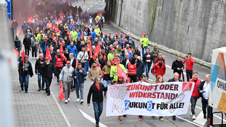 Protestzug von ZF-Mitarbeitern