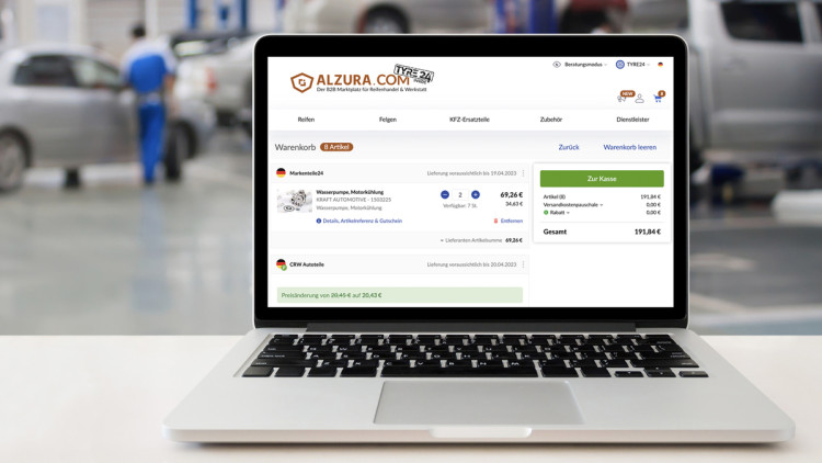 Alzura Tyre24 Warenkorb Laptop