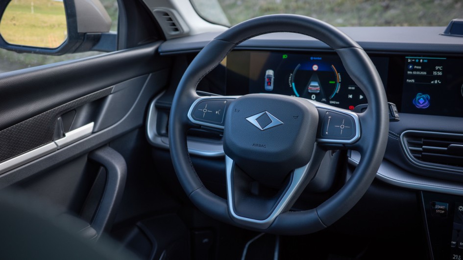 Foto vom Lenkrad des Togg T10X 