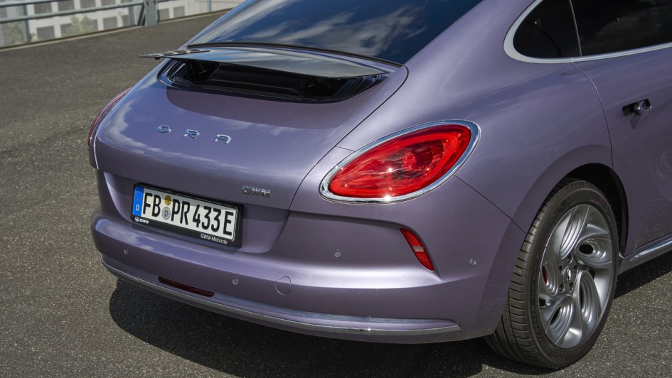 GWM Ora 07 GT ausfahrbarer Spoiler in der Detailansicht