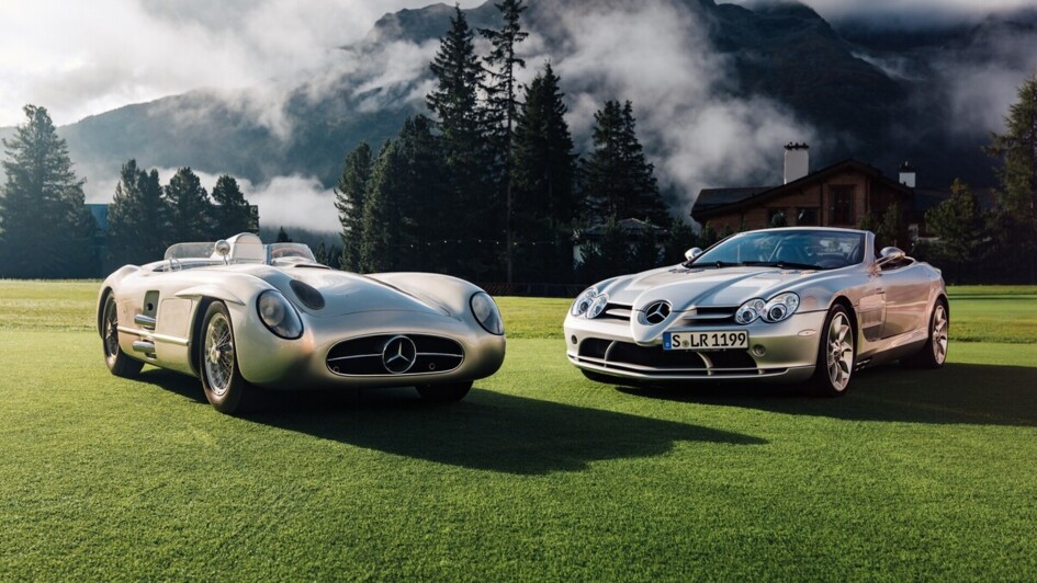 Der SLR McLaren macht sich gut in der Schweizer Bergwelt. Doch eine Ikone wie der 300 SLR ist er nicht