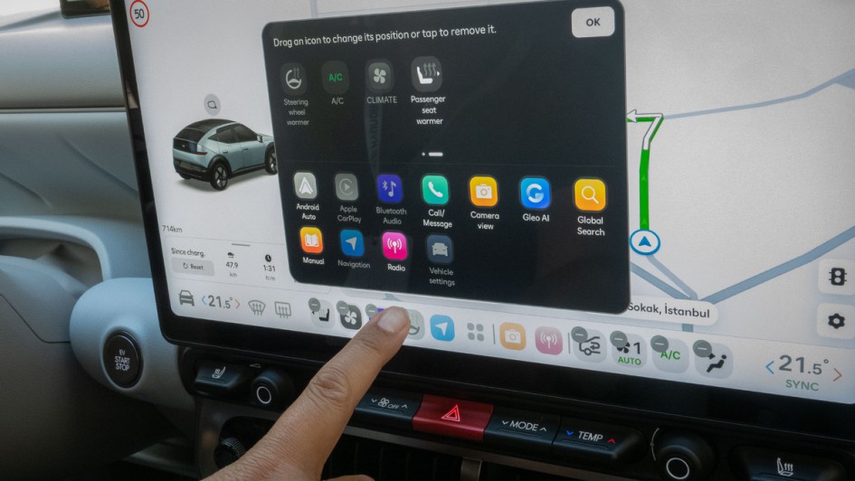 Shortcuts im Ioniq 3-Display