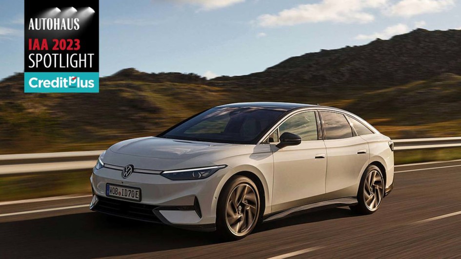 Vollelektrischer VW ID.7 auf der Straße